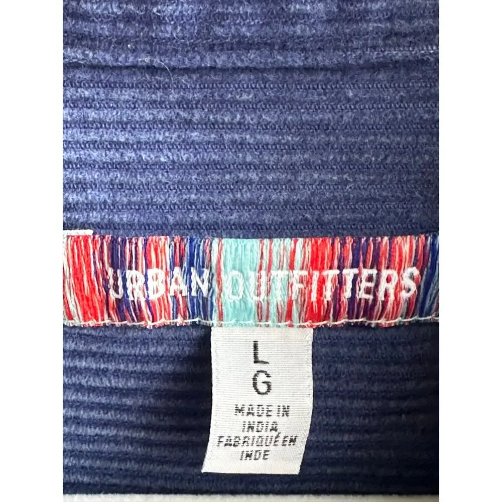 Urban Outfitters Blue Corduroy Button-Front Shirt Jacket Size Large